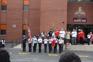 students standing